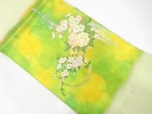 牡丹に菊・藤模様織り出し名古屋帯